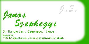 janos szephegyi business card
