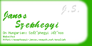 janos szephegyi business card